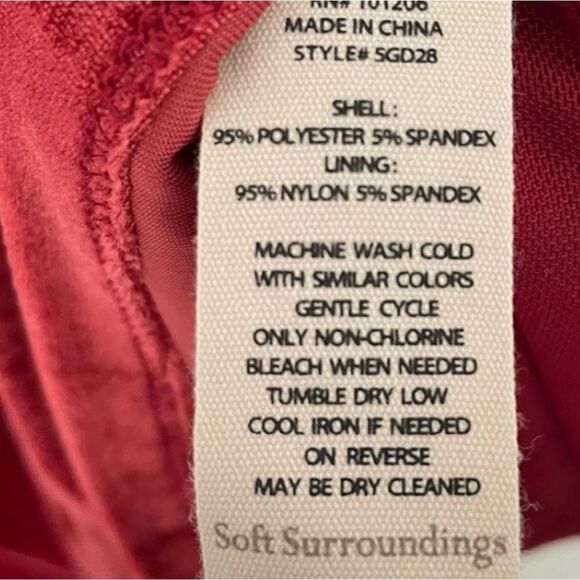 Soft Surroundings Velvet Hyannis Dress Red Dahlia NWT $130 XL and LP - Picture 11 of 11